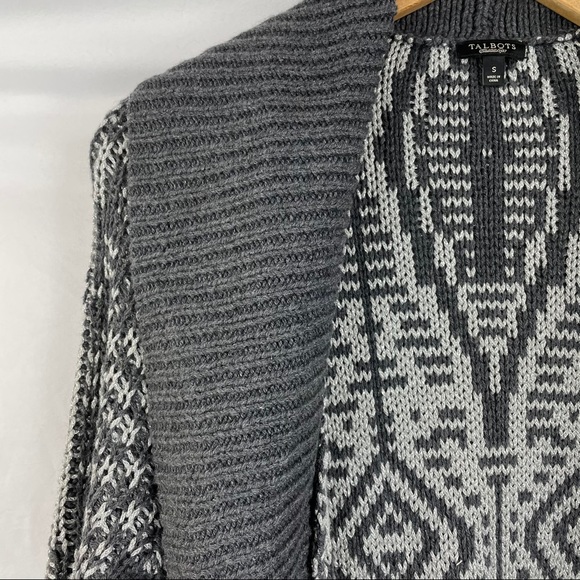 Talbots Wool Blend Metallic Boho Sweater Cardigan - Picture 12 of 12